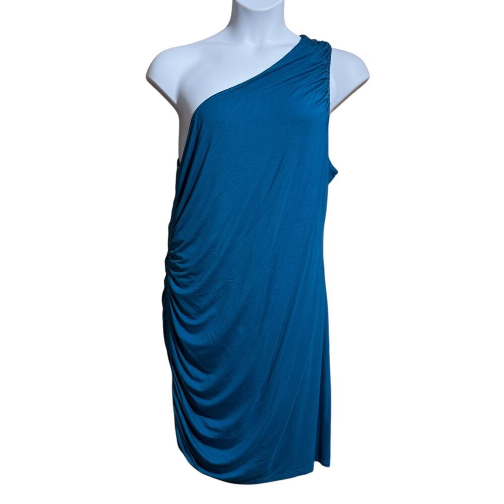 NWT A New‎ Day Teal One Shoulder rouched side Knee Length dress XXL